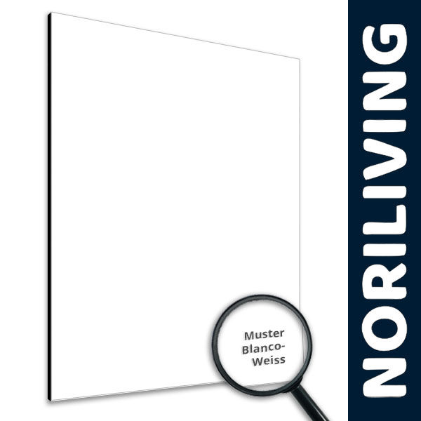 Dekorplatte von NoriLiving in der Farbe Blanco-Weiß mit vergrößerter Musteransicht