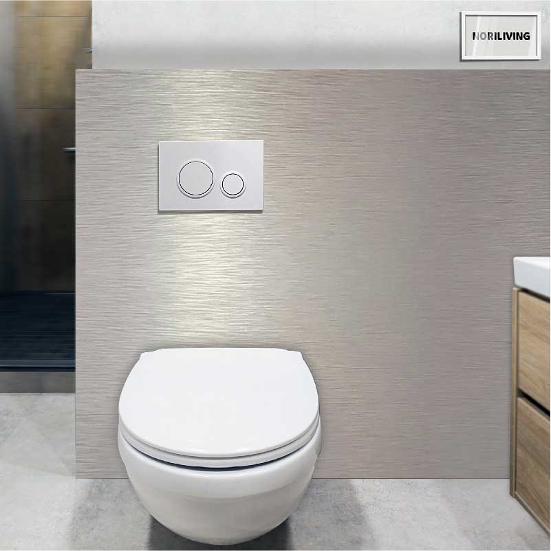 Elegante Wandtoilette mit integriertem Spülsystem in einem modernen Badezimmer