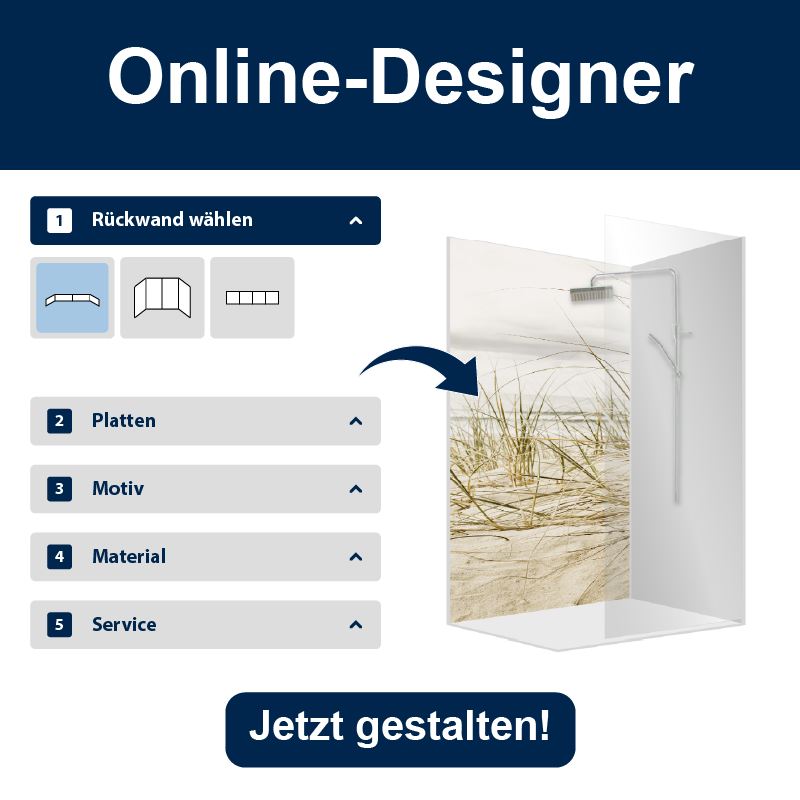 Designer Dusche Rückwand 